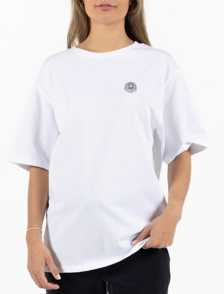 ALLARD WHITE | Womanʼs Oversized Cotton T-Shirt BDM EXPRESS - BAIN DE MER USA I Luxury Swimwear & Casual wear