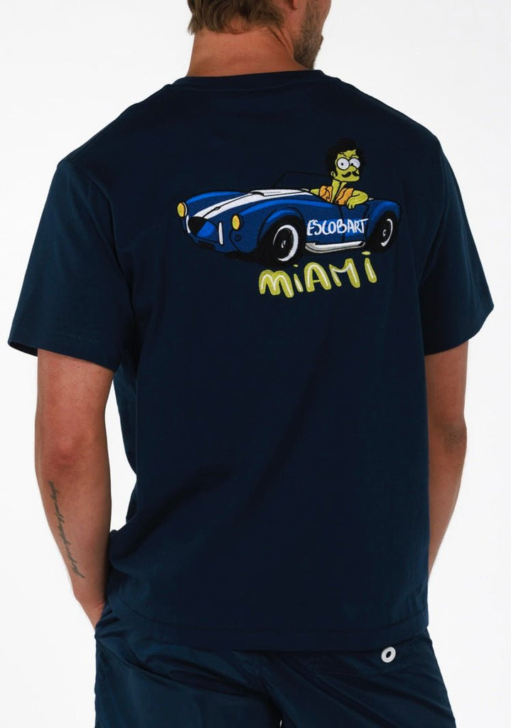 BDM MIAMI NAVY BLUE | Menʼs OS T - Shirt - BAIN DE MER USA I Luxury Swimwear & Casual wear