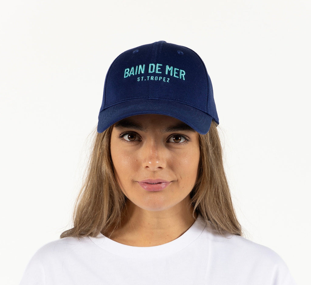 BLUE BDM WOMANʼS CAP - BAIN DE MER USA I Luxury Swimwear & Casual wear