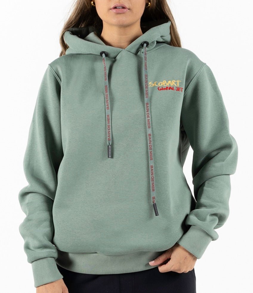 ESCOBART GLOBAL JET MILITARY GREEN / WOMEN'S COTTON HOODIE - BAIN DE MER USA I Luxury Swimwear & Casual wear