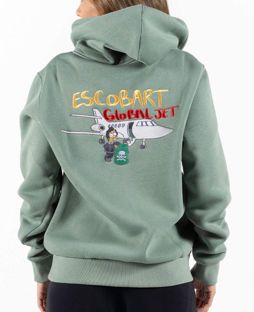 ESCOBART GLOBAL JET MILITARY GREEN / WOMEN'S COTTON HOODIE - BAIN DE MER USA I Luxury Swimwear & Casual wear