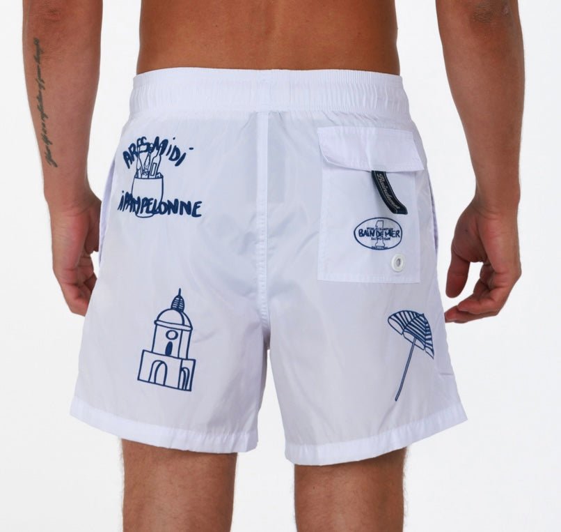 FRENCH RIVIERA | Mens Swimwear WHITE - BAIN DE MER USA I Luxury Swimwear & Casual wear