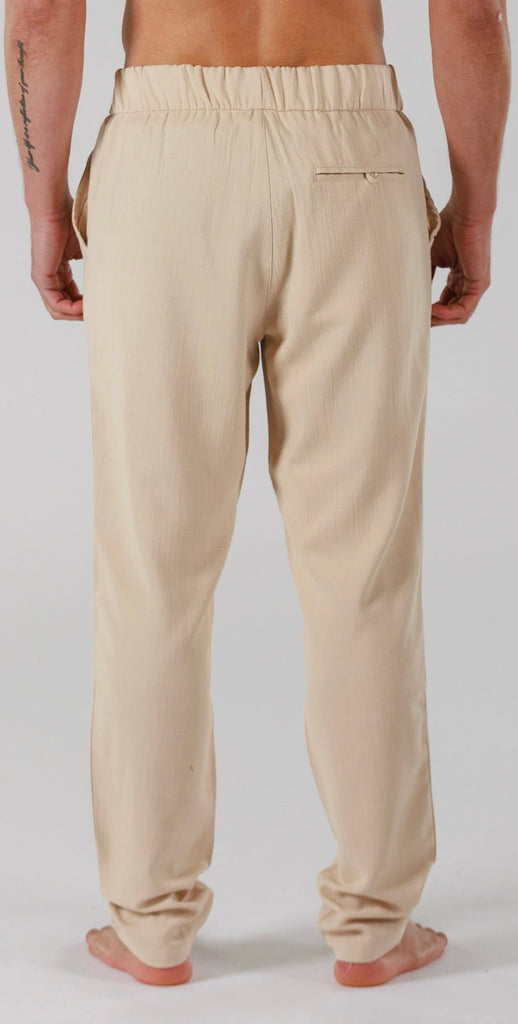 LINEN PANTS | SAND - BAIN DE MER USA I Luxury Swimwear & Casual wear