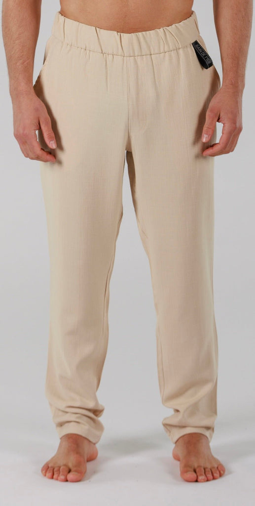 LINEN PANTS | SAND - BAIN DE MER USA I Luxury Swimwear & Casual wear