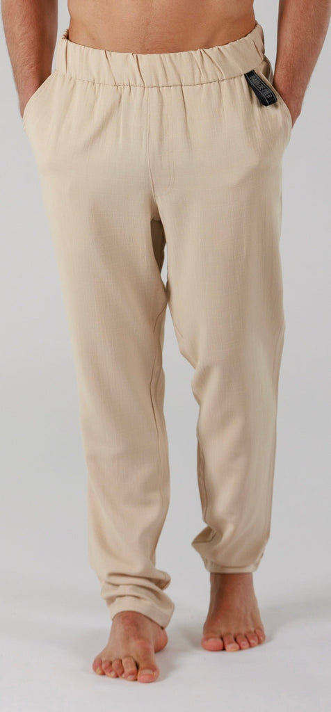 LINEN PANTS | SAND - BAIN DE MER USA I Luxury Swimwear & Casual wear