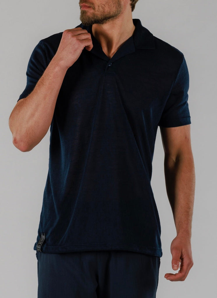 LINEN POLO | BLACK - BAIN DE MER USA I Luxury Swimwear & Casual wear