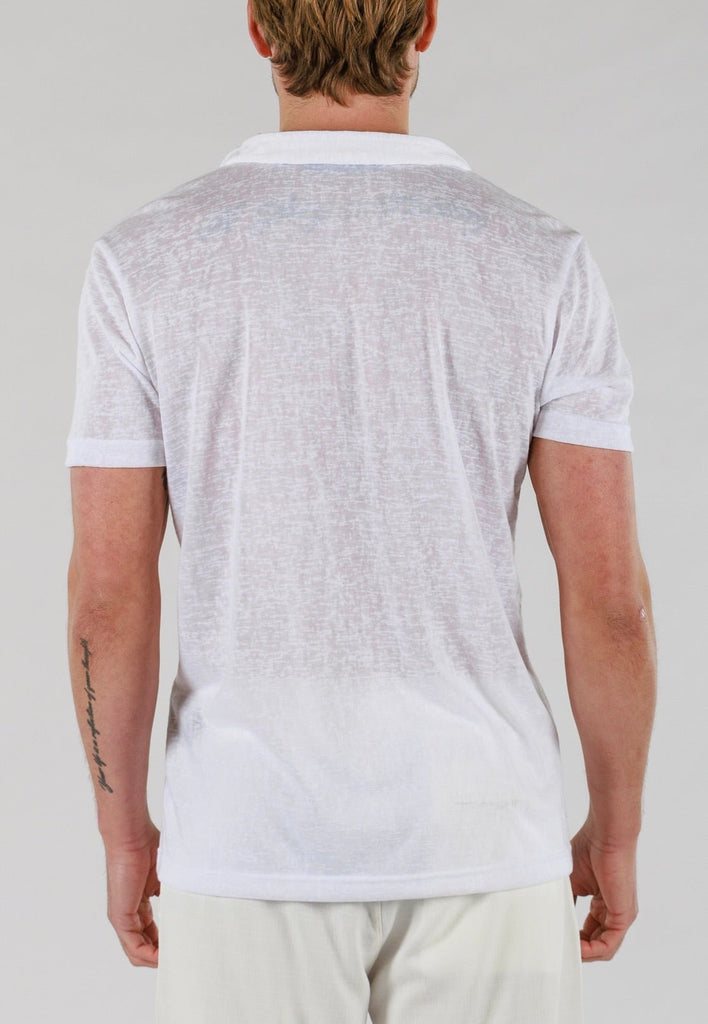 LINEN POLO | WHITE - BAIN DE MER USA I Luxury Swimwear & Casual wear