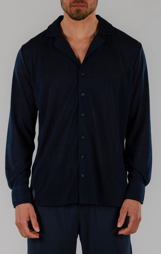 LINEN SHIRT LONG SLEEVE | BLACK - BAIN DE MER USA I Luxury Swimwear & Casual wear