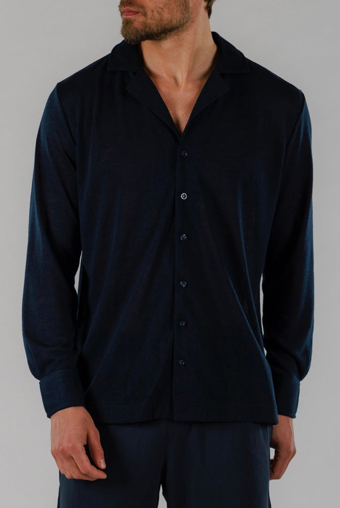 LINEN SHIRT LONG SLEEVE | BLACK - BAIN DE MER USA I Luxury Swimwear & Casual wear