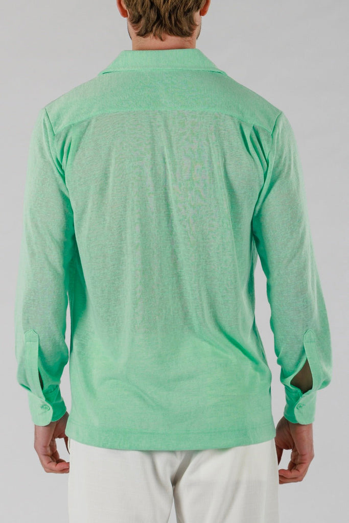 LINEN SHIRT LONG SLEEVE | BROOK GREEN - BAIN DE MER USA I Luxury Swimwear & Casual wear