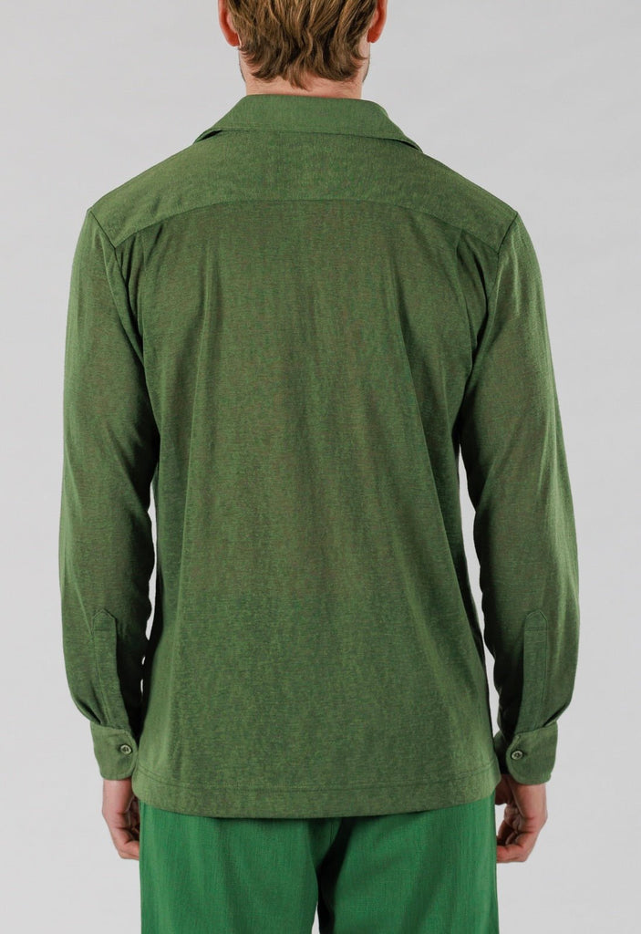 LINEN SHIRT LONG SLEEVE | MILITARY GREEN - BAIN DE MER USA I Luxury Swimwear & Casual wear