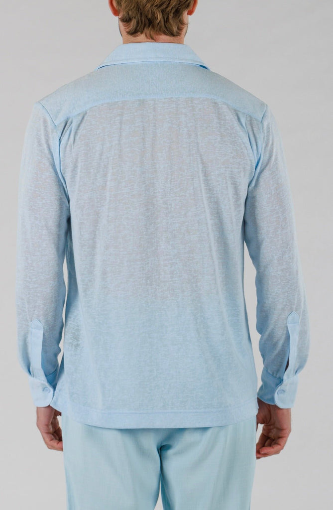 LINEN SHIRT LONG SLEEVE | SKY BLUE - BAIN DE MER USA I Luxury Swimwear & Casual wear