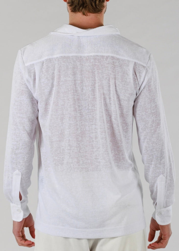 LINEN SHIRT LONG SLEEVE | WHITE - BAIN DE MER USA I Luxury Swimwear & Casual wear