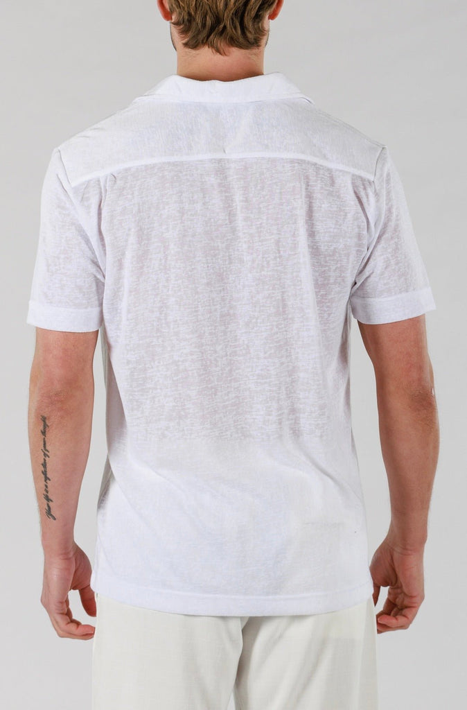 LINEN SHIRT SHORT SLEEVE | WHITE - BAIN DE MER USA I Luxury Swimwear & Casual wear