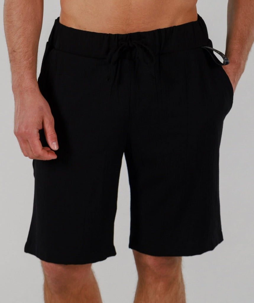 LINEN SHORTS | BLACK - BAIN DE MER USA I Luxury Swimwear & Casual wear