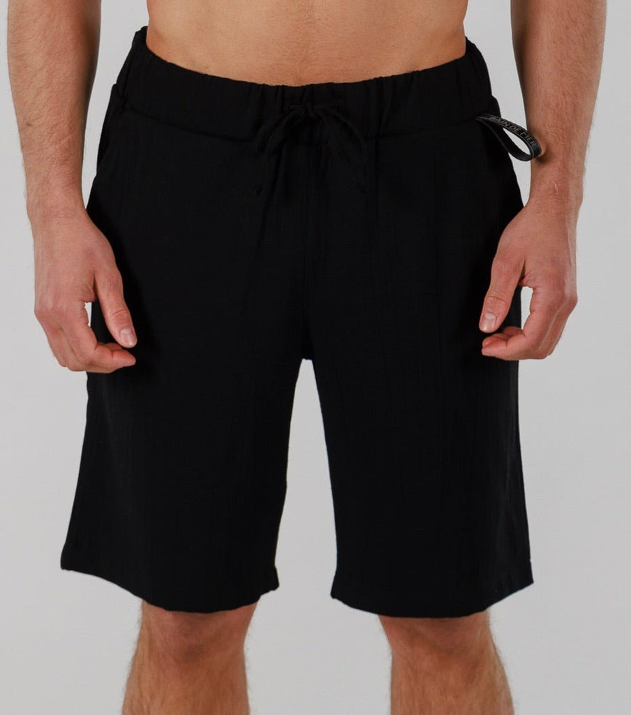 LINEN SHORTS | BLACK - BAIN DE MER USA I Luxury Swimwear & Casual wear