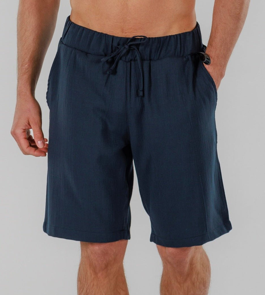 LINEN SHORTS | NAVY - BAIN DE MER USA I Luxury Swimwear & Casual wear