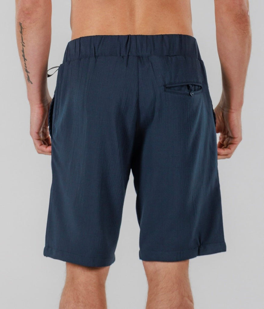 LINEN SHORTS | NAVY - BAIN DE MER USA I Luxury Swimwear & Casual wear