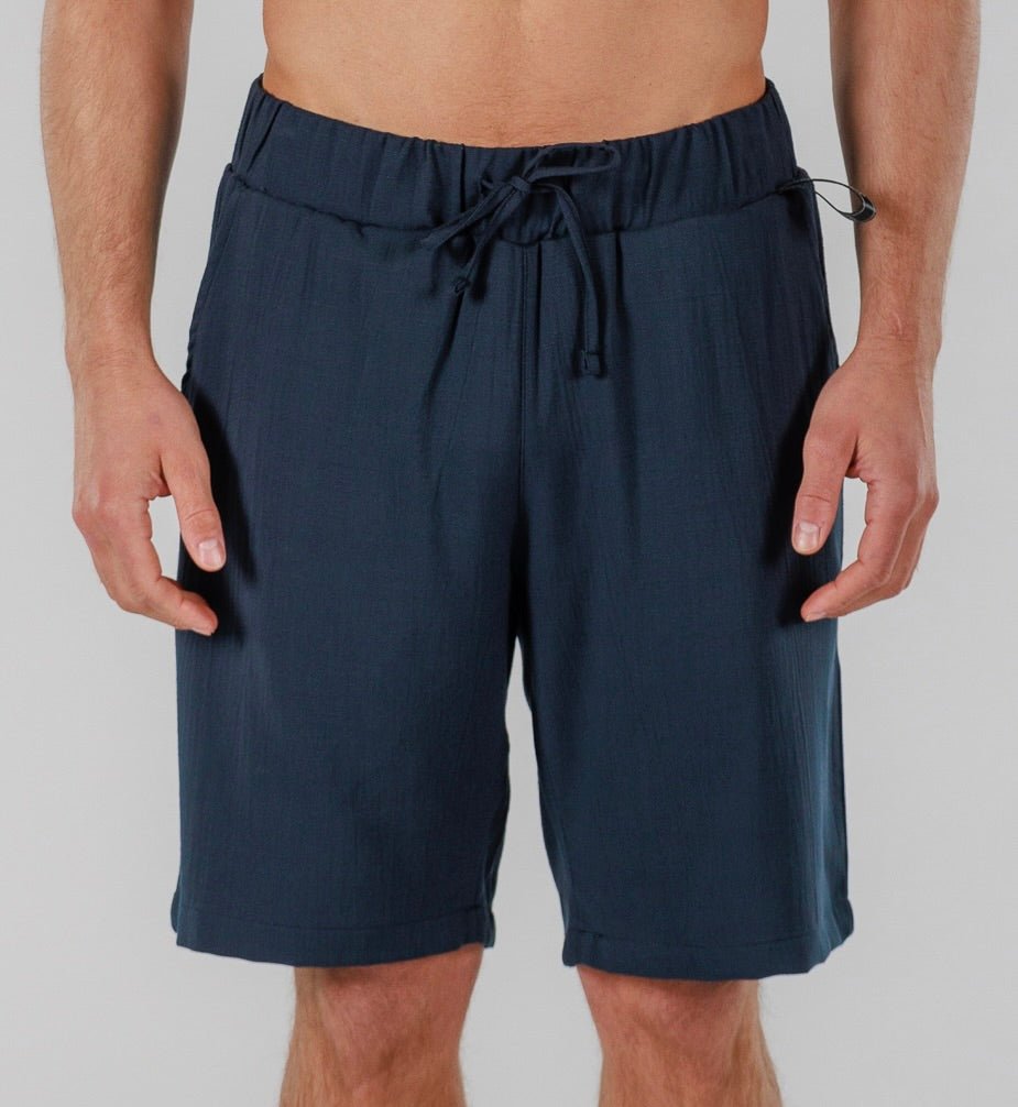 LINEN SHORTS | NAVY - BAIN DE MER USA I Luxury Swimwear & Casual wear