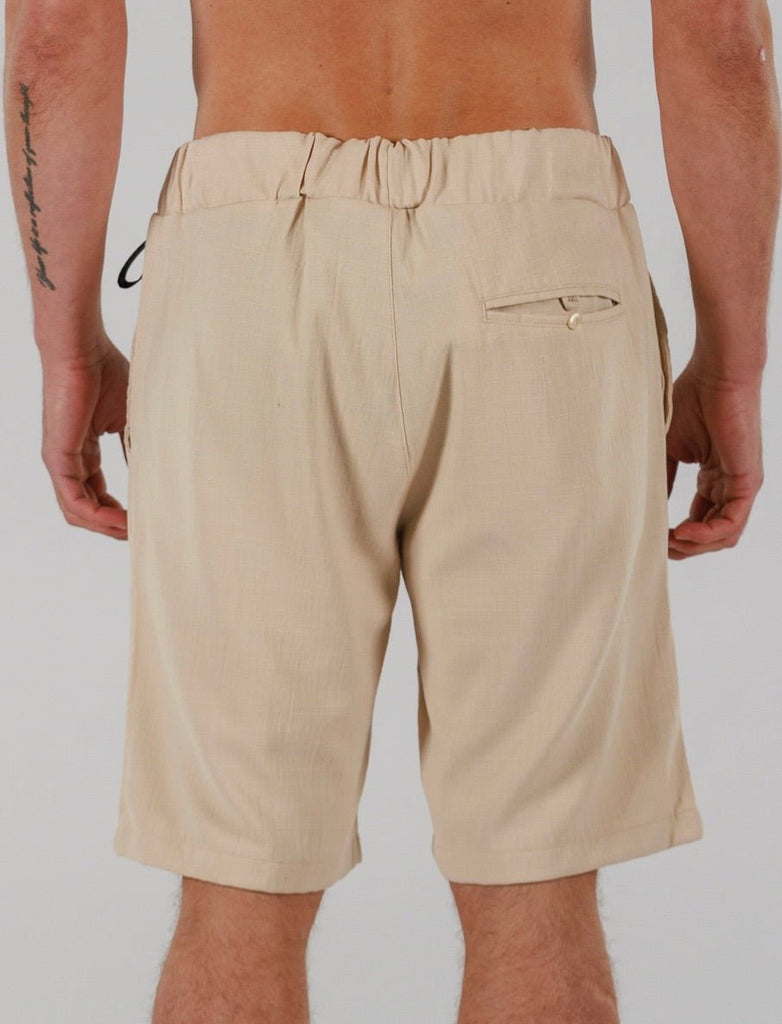 LINEN SHORTS | SAND - BAIN DE MER USA I Luxury Swimwear & Casual wear