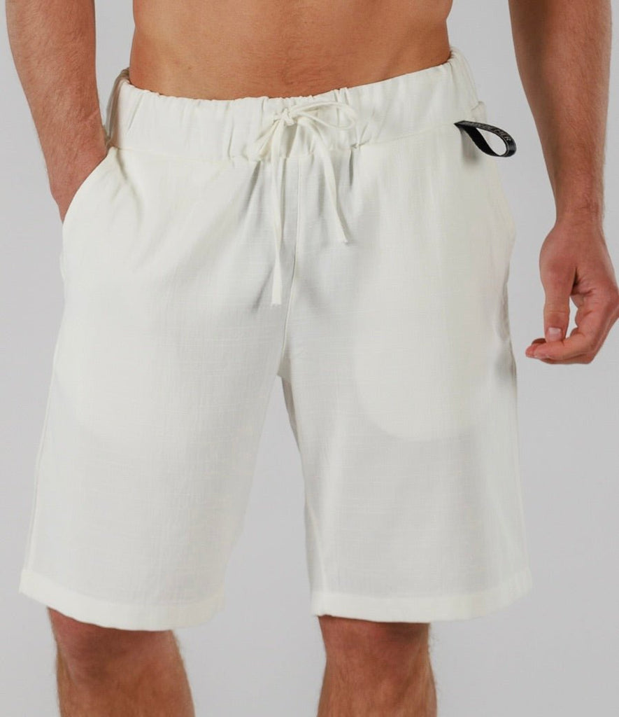 LINEN SHORTS | WHITE - BAIN DE MER USA I Luxury Swimwear & Casual wear