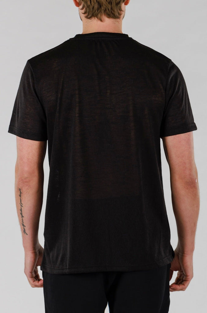 LINEN T - SHIRT | BLACK - BAIN DE MER USA I Luxury Swimwear & Casual wear