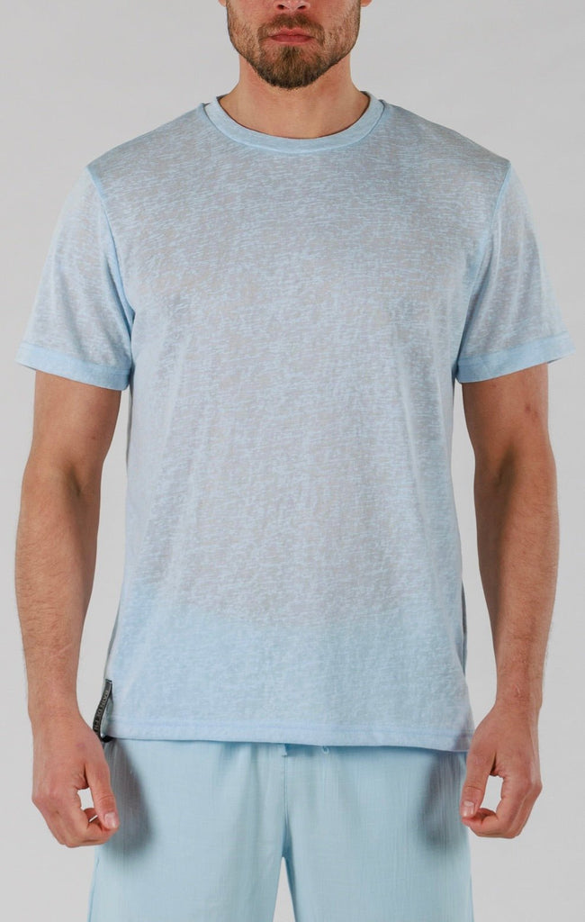 LINEN T - SHIRT | SKY BLUE - BAIN DE MER USA I Luxury Swimwear & Casual wear