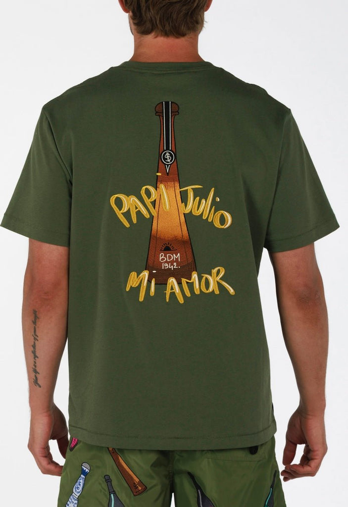 PAPI JULIO MILITARY GREEN | Menʼs OS T - Shirt - BAIN DE MER USA I Luxury Swimwear & Casual wear