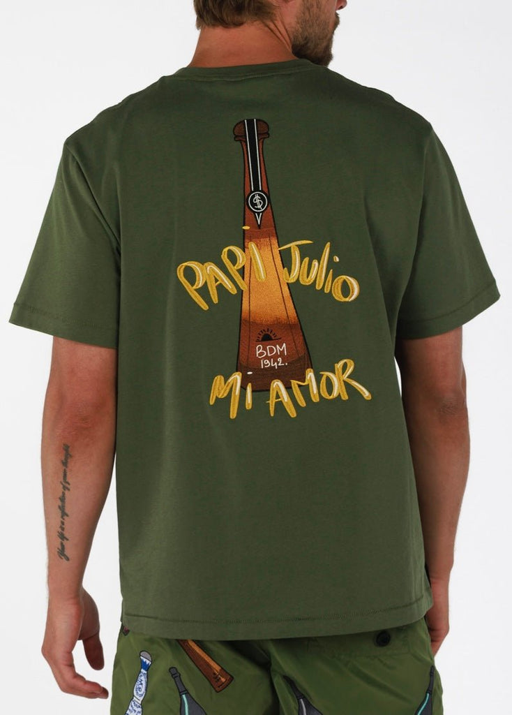 PAPI JULIO MILITARY GREEN | Menʼs OS T - Shirt - BAIN DE MER USA I Luxury Swimwear & Casual wear