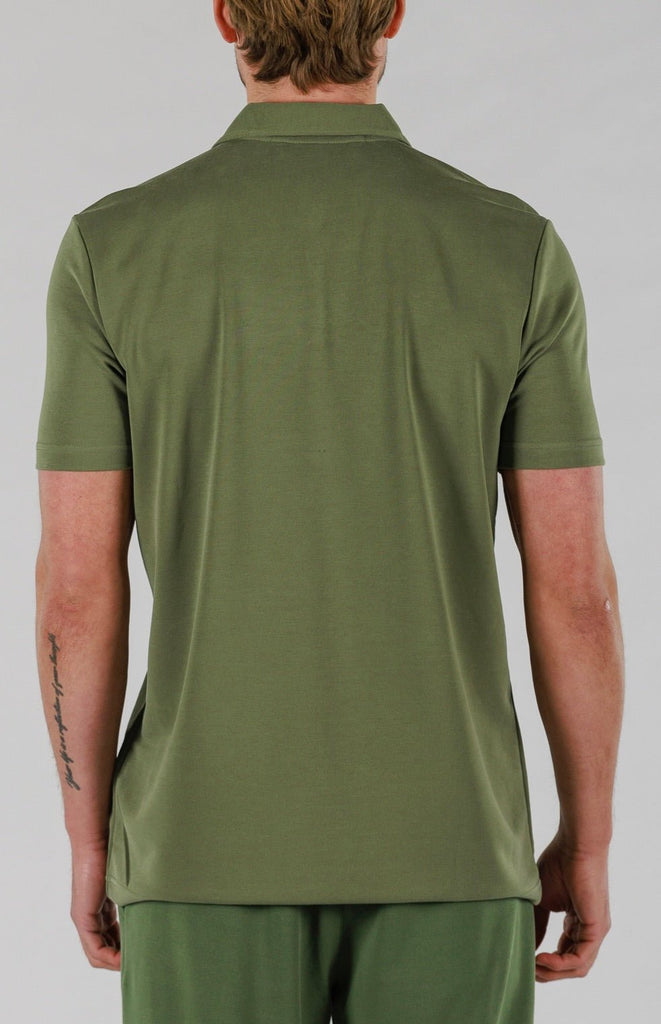 PIQUE POLO | MILITARY GREEN - BAIN DE MER USA I Luxury Swimwear & Casual wear