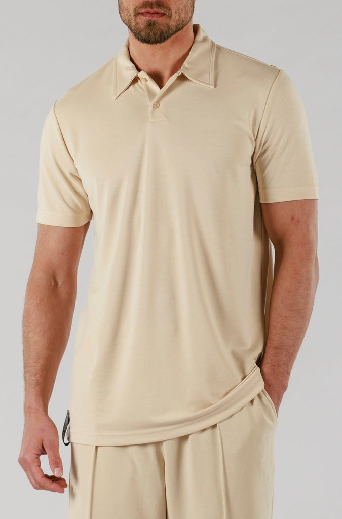 PIQUE POLO | SAND - BAIN DE MER USA I Luxury Swimwear & Casual wear