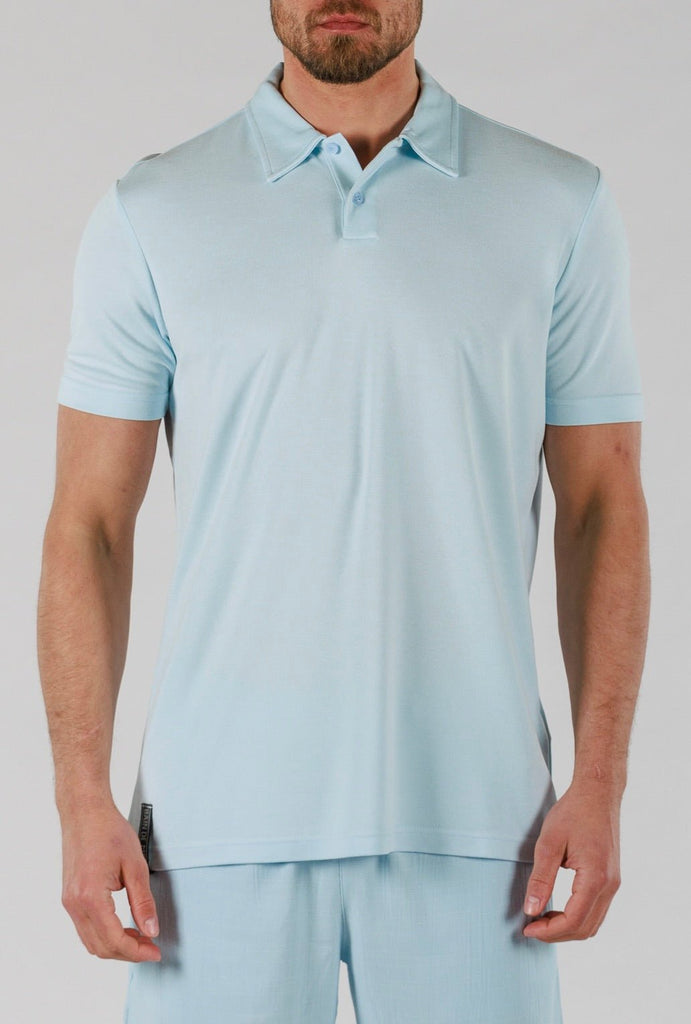 PIQUE POLO | SKY BLUE - BAIN DE MER USA I Luxury Swimwear & Casual wear