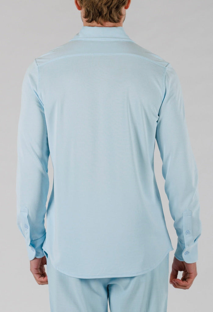 PIQUE SHIRT LONG SLEEVE | SKY BLUE - BAIN DE MER USA I Luxury Swimwear & Casual wear