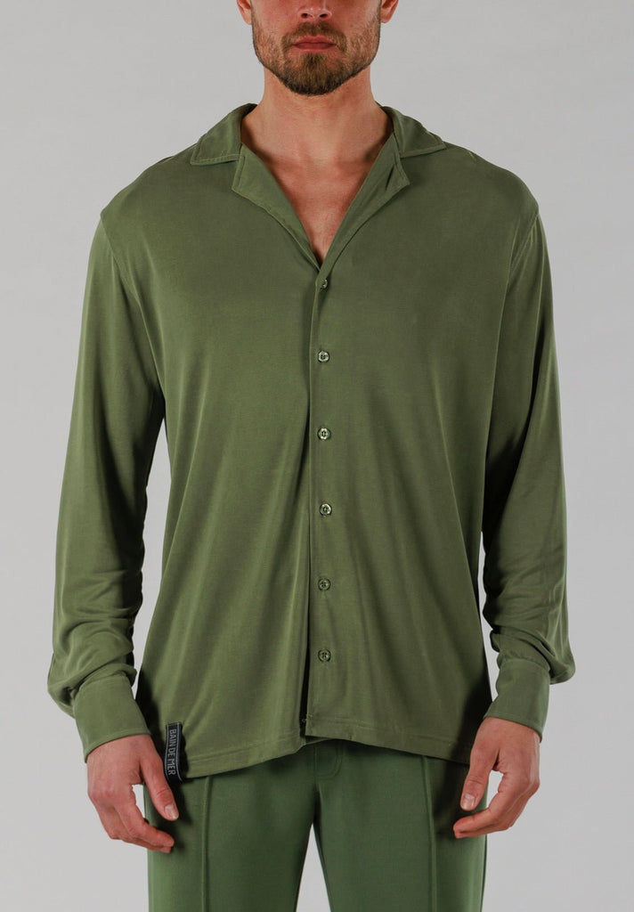 SCUBA SHIRT LONG SLEEVE | MILITARY GREEN - BAIN DE MER USA I Luxury Swimwear & Casual wear