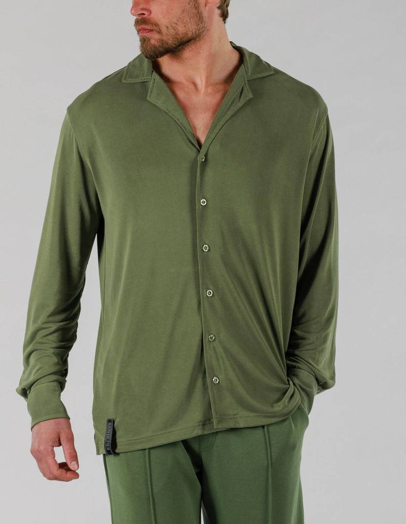 SCUBA SHIRT LONG SLEEVE | MILITARY GREEN - BAIN DE MER USA I Luxury Swimwear & Casual wear