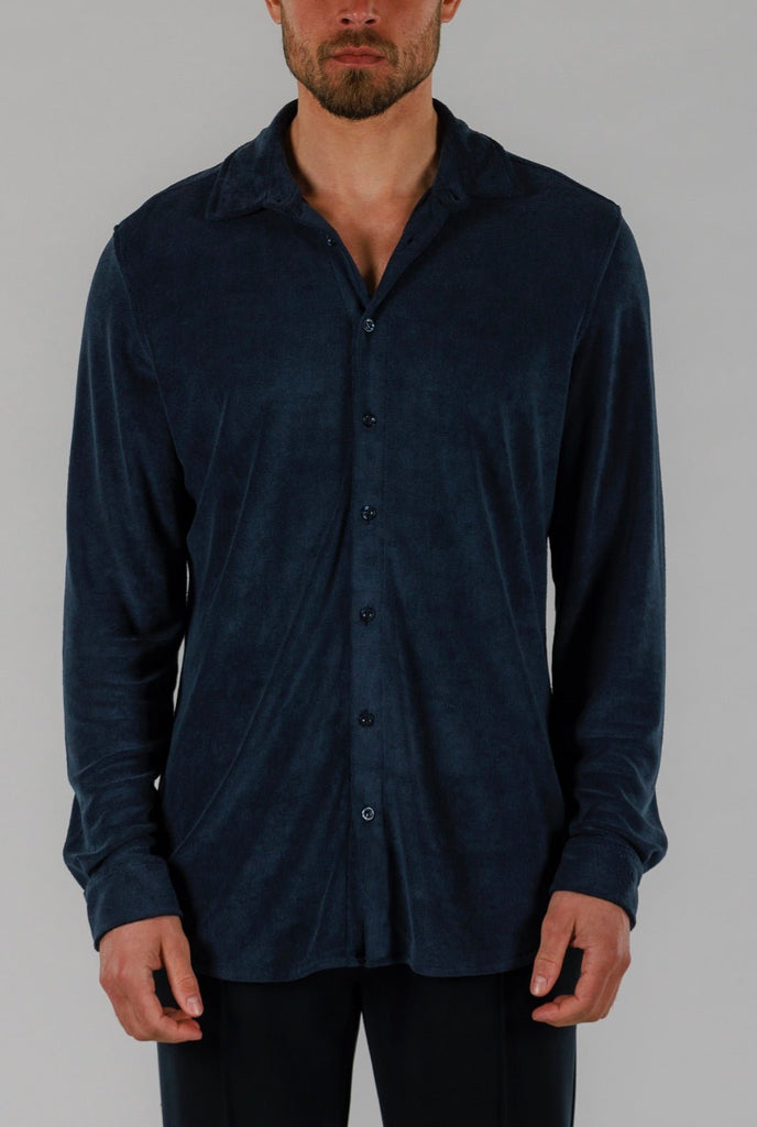 SCUBA SHIRT LONG SLEEVE | NAVY - BAIN DE MER USA I Luxury Swimwear & Casual wear