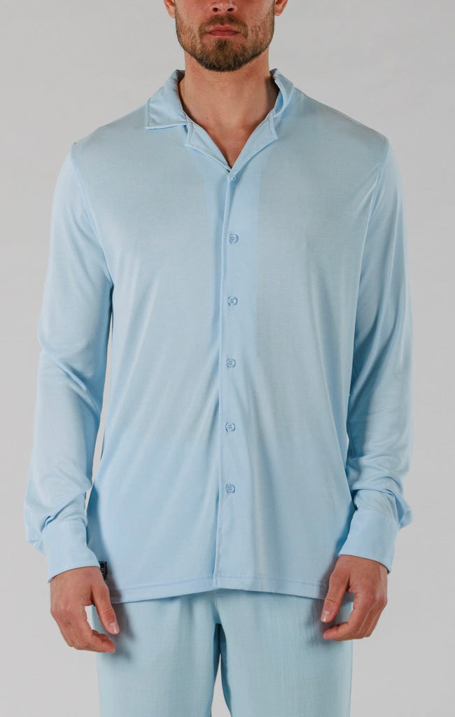 SCUBA SHIRT LONG SLEEVE | SKY BLUE - BAIN DE MER USA I Luxury Swimwear & Casual wear