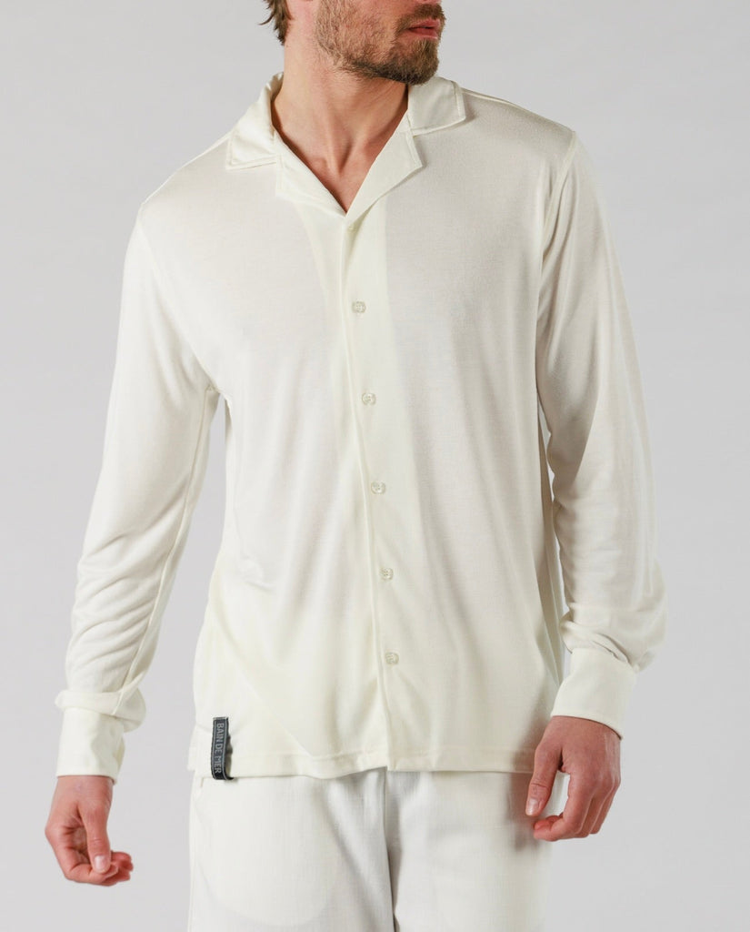 SCUBA SHIRT LONG SLEEVE | WHITE - BAIN DE MER USA I Luxury Swimwear & Casual wear