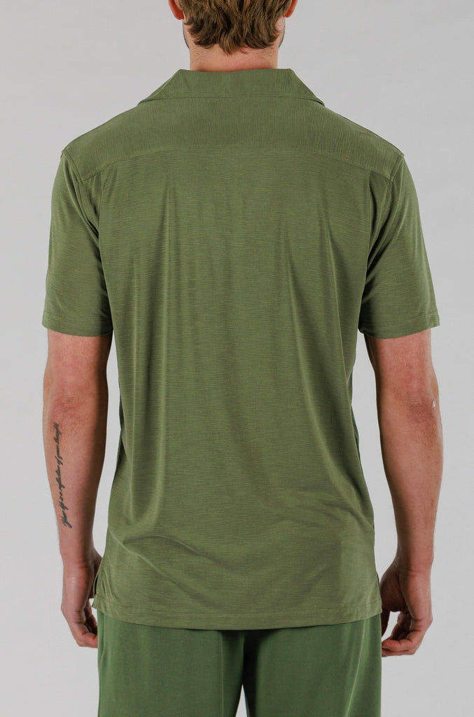 SCUBA SHIRT SHORT SLEEVE | MILITARY GREEN - BAIN DE MER USA I Luxury Swimwear & Casual wear