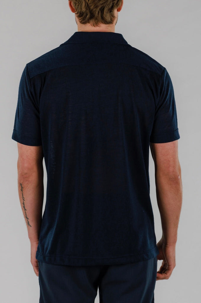 SCUBA SHIRT SHORT SLEEVE | NAVY - BAIN DE MER USA I Luxury Swimwear & Casual wear