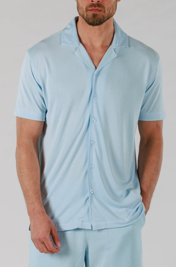 SCUBA SHIRT SHORT SLEEVE | SKY BLUE - BAIN DE MER USA I Luxury Swimwear & Casual wear