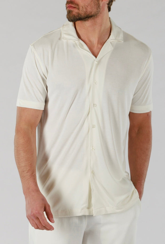 SCUBA SHIRT SHORT SLEEVE | WHITE - BAIN DE MER USA I Luxury Swimwear & Casual wear