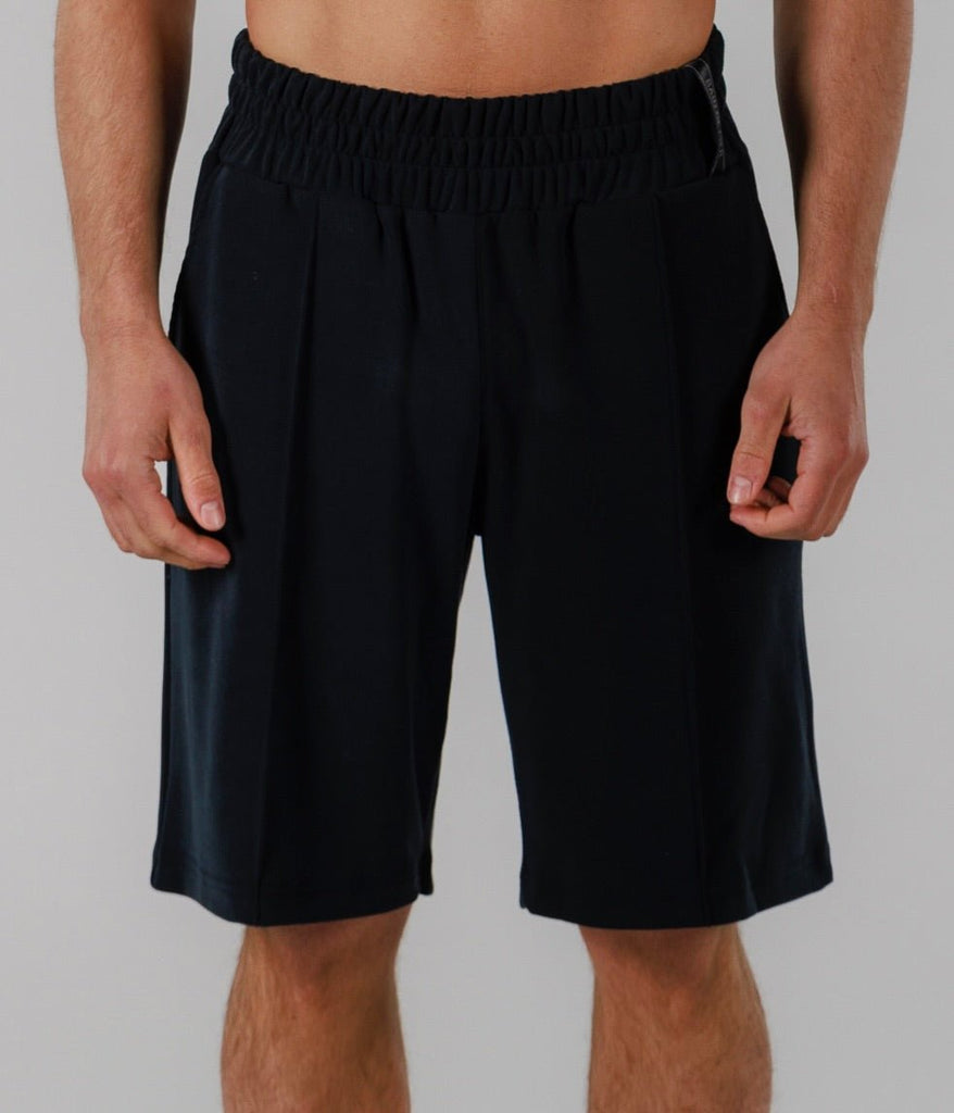 SQUARE PIQUE SHORTS | BLACK - BAIN DE MER USA I Luxury Swimwear & Casual wear