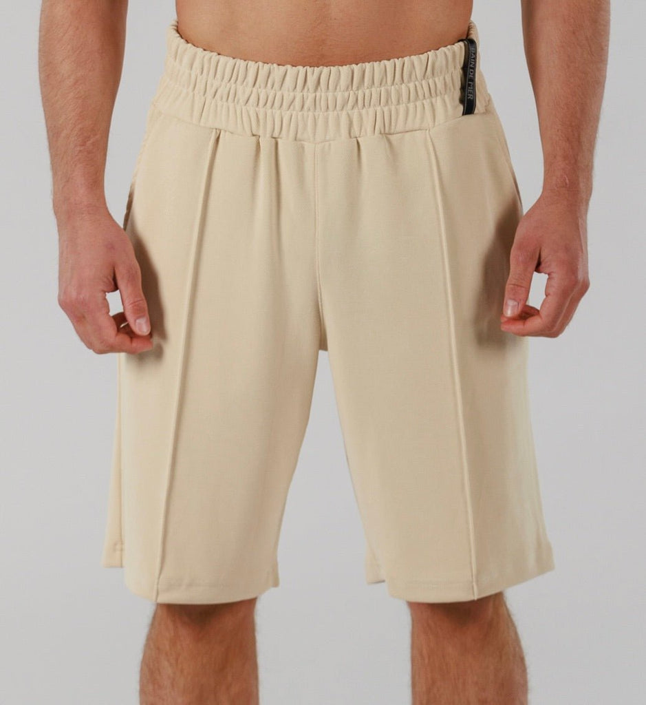 SQUARE PIQUE SHORTS | SAND - BAIN DE MER USA I Luxury Swimwear & Casual wear