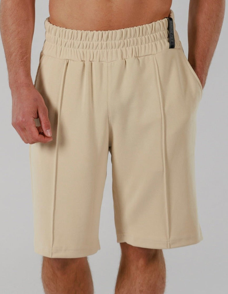 SQUARE PIQUE SHORTS | SAND - BAIN DE MER USA I Luxury Swimwear & Casual wear