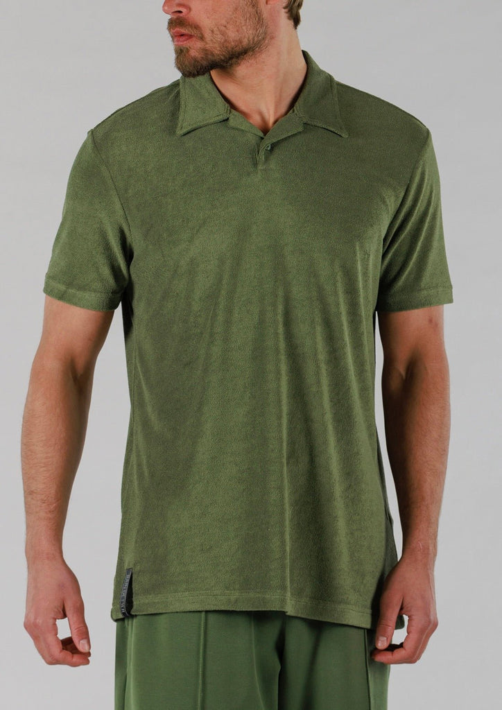 TERRY POLO | MILITARY GREEN - BAIN DE MER USA I Luxury Swimwear & Casual wear