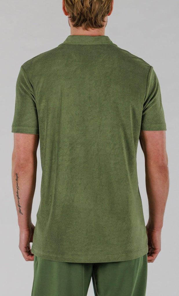 TERRY POLO | MILITARY GREEN - BAIN DE MER USA I Luxury Swimwear & Casual wear