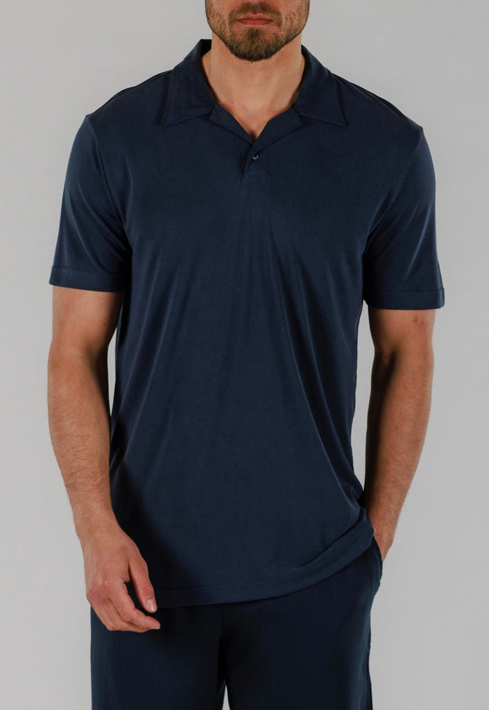 TERRY POLO | NAVY - BAIN DE MER USA I Luxury Swimwear & Casual wear