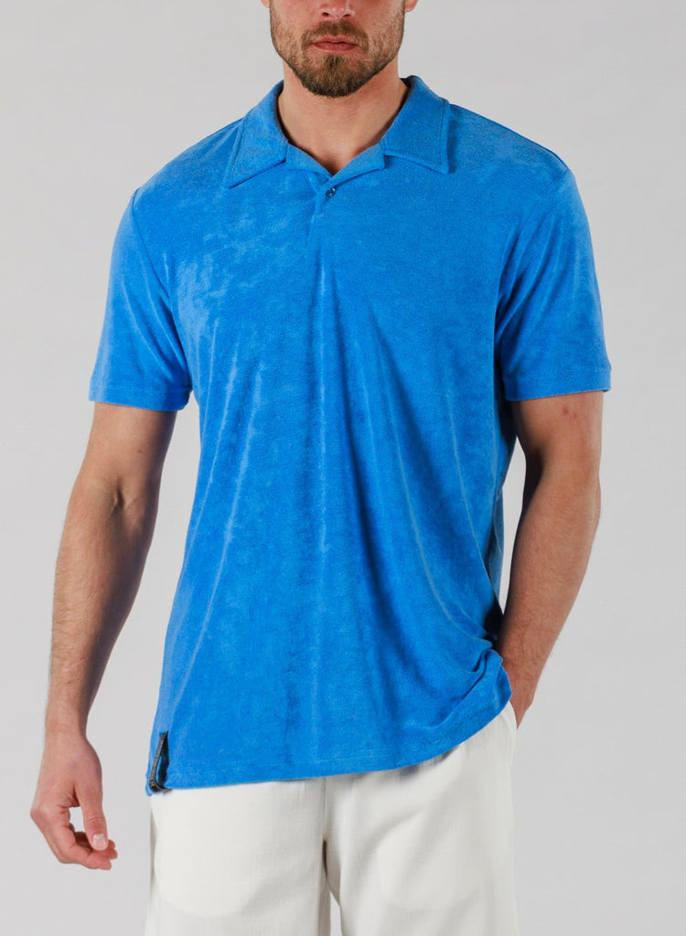 TERRY POLO | REGATTA BLUE - BAIN DE MER USA I Luxury Swimwear & Casual wear