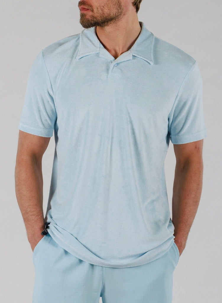 TERRY POLO | SKY BLUE - BAIN DE MER USA I Luxury Swimwear & Casual wear